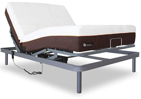 Ventadecolchones - Cama Articulada Reforzada Adaptator + Colchón viscoelástico Visco 5 y Mando con Cable Medida 135 x 190 cm - Incluye Subida y Montaje