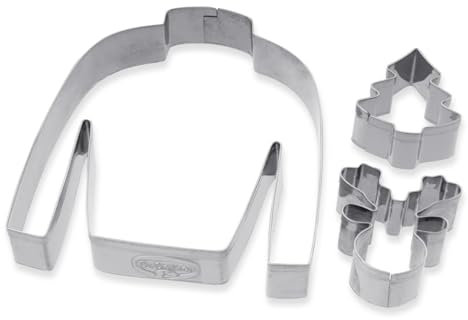 Dr. Oetker Plätzchen Ausstecher Ugly-Christmas-Sweater 3er Set – Ausstechformen White Christmas Baking – Plätzchenausstecher aus rostfreiem Edelstahl zu Weihnachten