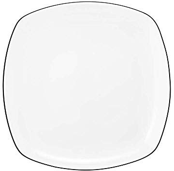 Seltmann Lido Lot de 6 Assiettes à Déjeuner Carré Noir 20 cm