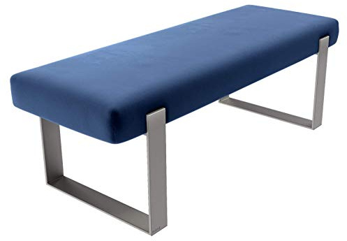VANT Imbottito Camera da Letto Panca - Soggiorno & Sala Ottomano -158 kg Peso Capacità (Velluto Marina Militare)