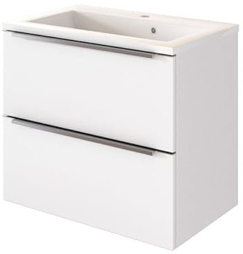 Hansen Waschbeckenunterschrank, 60 x 48 cm, mit 2 Schubladen, Weiß