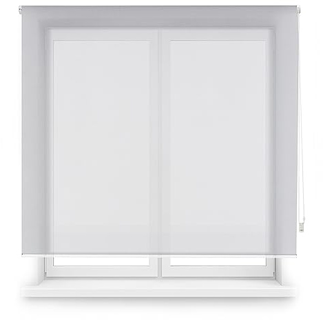 Decorblind | Verdunkelungsrollo Stoff Screen Größe: 120x250 - Blendschutz ohne auf Licht zu verzichten - Einfache Montage Wand oder Decke - Rollo Fenster Farbe: Anthrazit