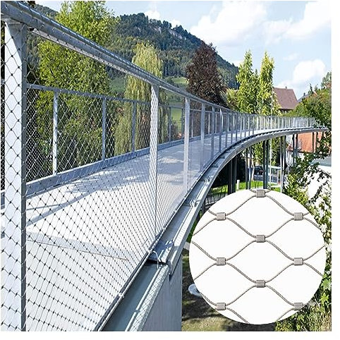 DTVEW 304 Edelstahl-Seilnetz, Multifunktionales Metallgeflecht 1,5mm Drahtdurchmesser, Absturzsicherungsnetz In Großer Höhe, für Football Field Garden(1.5x3m/4.9x9.8ft)