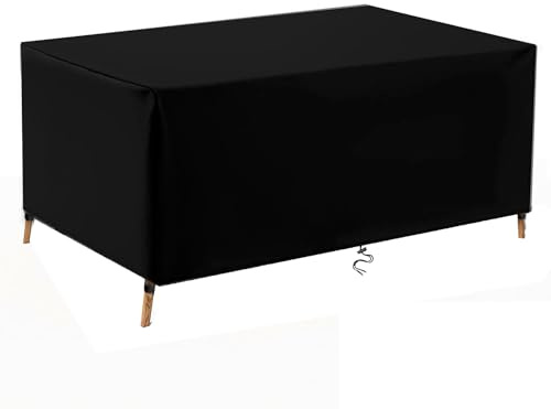 TopIdea Coperture per Mobili da Giardino Copertura Tavolo Sedie Esterno Impermeabile Telo Copri Tavoli da Terrazza Quadrato 600D Oxford Anti-UV Antivento 120x60x70cm