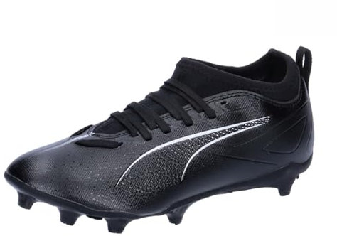 PUMA Unisex Kinder Ultra 5 Match Fg/Ag Jr Soccer Shoe, Puma Black Puma White, 35 EU