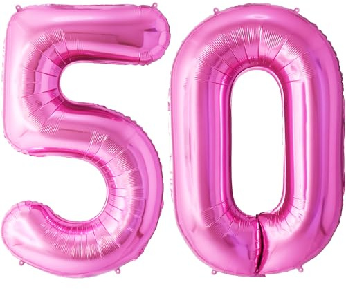 FUNFEST Palloncini 50° Compleanno Rosa Giganti 100cm