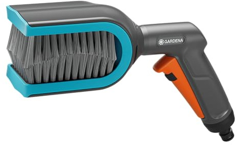 Gardena Cleansystem Brosse pour store : brosse pour lamelles en C ou Z, nettoyage facile des lamelles, tête de brosse rotative, avec raccord à l'eau, verrouillage continu pratique(18850-20)