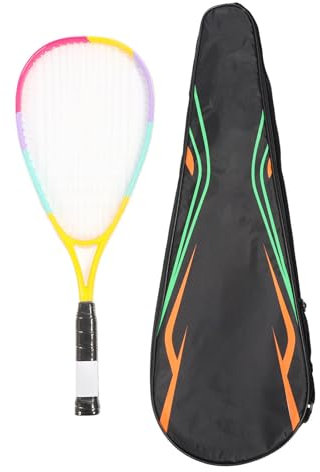 Keenso Raquette de Squash légère et Durable pour Enfants, débutants, 58, 4 cm, Corde Transparente, Extra Large pour des Sessions de Jeu Confortables