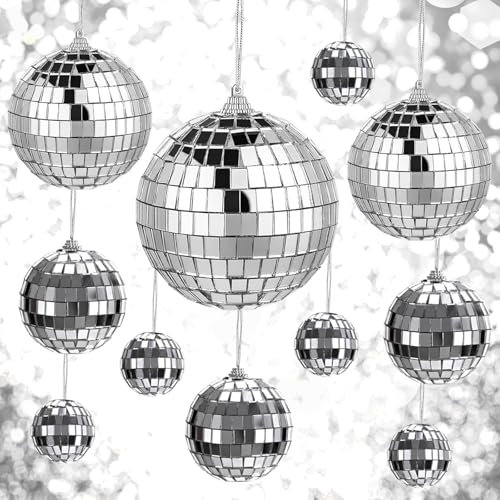 MILIAFLICK 11 Stück Discokugel Deko 4 Größen 8cm, 6cm, 4cm, 2cm Spiegelkugel Mini Discokugel Disco Kugel Diskokugel Discokugeln Discokugel Klein Kleine Discokugel Discokugel Mini für Weihnachtsbaum
