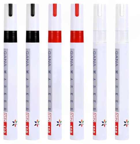 CPJJ 6 Pezzi Pennarello a, per pneumatici, permanente, impermeabile, pennarello per auto, pennarello permanente impermeabile, pennarello per impermeabile