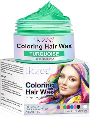 Teinture Lavable Cheveux 220g Teinture pour Cheveux Temporaire, Hair Wax Color Cire de Couleur pour Cheveux Lavable pour Hommes et Femmes, Fête, Festival Cosplay Halloween (Vert, 120g)