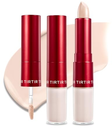 TIRTIR Glide&Hide Blurring Concealer - Creamy texture, Conceals dark circles and wrinkles, Dual formula (liquid tip & balm stick), Long-lasting wear, Korean Makeup, #0.5N, 0.28 Oz