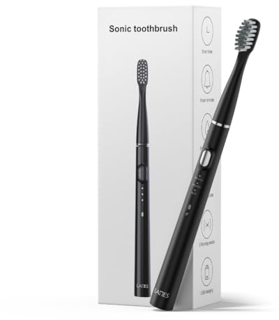 LAMES Schallzahnbürste - ultraleicht & kompakt - bis zu 100 Tage Akkulaufzeit - 3 Putzmodi & Smart-Timer - extra leise - ohne Ladestation: Aufladen mit USB-Kabel - perfekt für Reisen & Zuhause