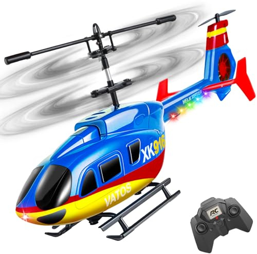 VATOS Remote Control Helicopter, 2.4GHz Altitude Hold Birdy RC Helicopters with Gyro & LED Light,One-Key take-off and landing,3.5 CH Radio Controlled Aircraft Indoor for Kids Adults Beginner age 10+