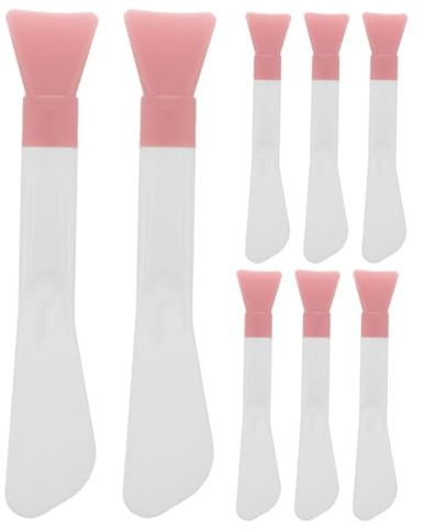 MOBUTOFU Pennello Maschera Viso in Silicone a Doppia Testa 8 Pezzi Applicatori per Maschere di Fango Strumenti per Cura della Pelle Donna Viaggi