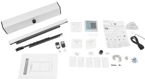 65 W, apriporta elettrica basculante, azionamento automatico con telecomando, AC 100-240 V, 50-60 Hz, per porte interne ed esterne, apriporta automatico ≤ 60 dB, rumore, 150 kg, portata massima