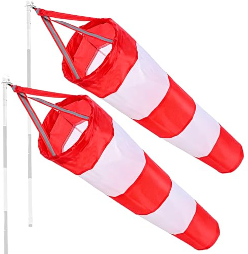 Manche a Air 2 Pièces Manche à Vent Manche à Air pour Extérieur Colorées | Manche à Air Extérieure | Girouette Décorative Résistante | Pour Décoration de Quai, Jardin, Patio et Terrasse