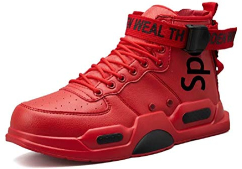 FUSHITON Herren Laufschuhe Mode High Top Sneakers Freestyle Hi-Top Lässig Sportschuhe Wanderschuhe Hoch Turnschuhe Freizeitschuhe Fitness Hohe Schuhe