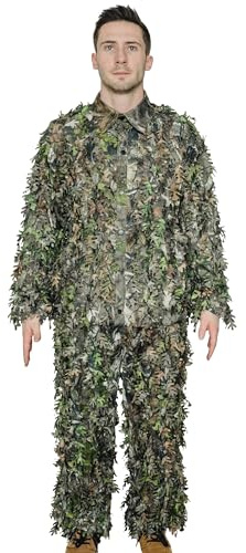 QuikCamo Mossy Oak Obsession 3D Leafy Camo Ghillie Suit - Breathable Quiet Mesh, Snaps and Zippered Pockets for Turkey Hunting L-XL (5'7 to 6'2)
