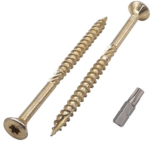 SKIR'CO Confezione da 50 viti universali in acciaio zincato 6,0 x 90 mm, testa svasata, testa torx, tipo 17, viti per truciolare (50, 6,0 x 90 mm)