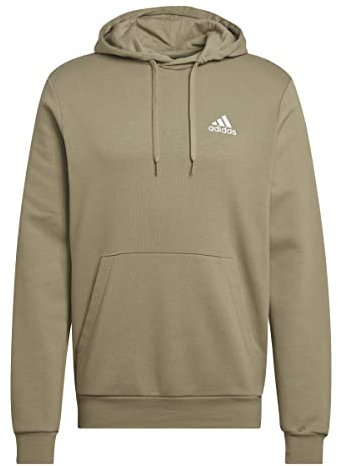 adidas Herren Essentials Fleece Hoodie, Orbit Green/White, M