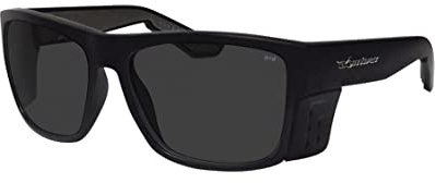 BOMBER Safety Glasses for Men Women - Smoke Safety Lens, Matte Black Frame with Removable Side Shields, ANSI Z87+ Compliant Safety Eyewear - CL103
