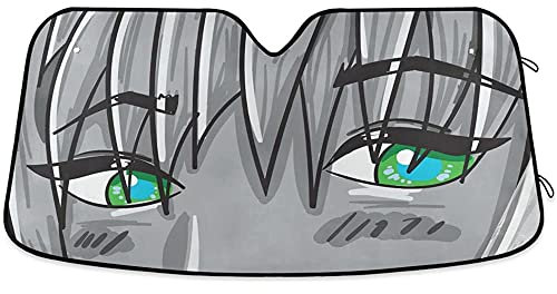 321 Parasol para Parabrisas Frontal De Coche Ojo Monocromo Estilo Anime Parasol Coche Parabrisas Plegable Cubierta De Parabrisas 70x130cm para Regalo, Camiones, SUV