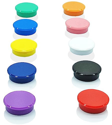 ZDZBLX Kraftfulla Magneter - 10 Stycken 10 Färger Kylskåpsmagneter, Små Kraftfulla Magneter för Kylskåp, Svarta Tavlor, Kalendrar