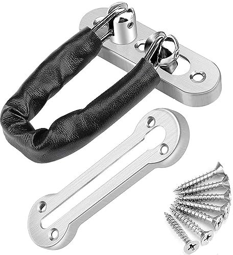 Cisixin Chaîne de Sécurité Chaîne de Porte en Acier Inoxydable 304, Chaîne de Protection de Serrure de Porte Loquet Porte pour Famille Hôtel Appartement