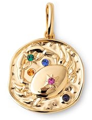 SINGULARU - Charm Organic Colors Zodiaco. Colgante en Latón con Acabado Baño de Oro de 18Kt. Charm Combinable con Collar. Joyas para Mujer. Cáncer