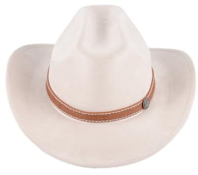 Yuedefly Western Cowboy Hat for Women and Men Wide Brim Western Cowgirl Hat, Wide Brim Beach Cowgirls Cattleman Cowboys Hats((Beige))
