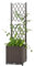 GOPLUS Blumenkasten mit Rankgitter, Hochbeet mit Spalier für Kletterpflanzen & Topfpflanzen, Tiefes Pflanzbeet mit Drainagelöchern für Balkon, Hinterhof & Garten (Braun,40 x 40 x 140 cm)