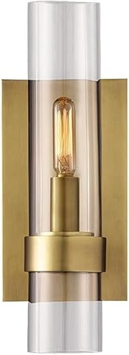 Aplique de pared europeo - Aplique de pared con personalidad Lámpara de pared de interior Lámpara de pared sencilla con base de cobre Lámparas de vidrio transparente,Luminaria