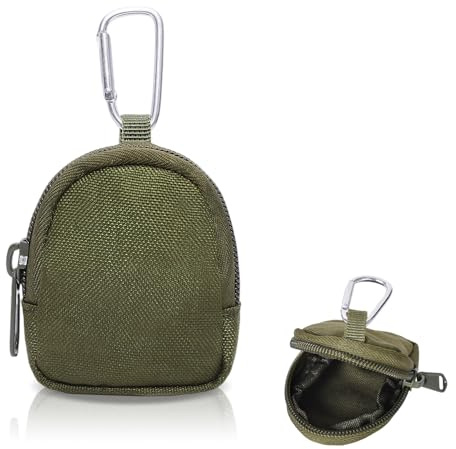 Mini Porte Monnaie, Porte Monnaie à Pièces Petit, Porte Monnaie Imperméable en Tissu Oxford, Porte Monnaie Rond avec Fermeture éclair, Poche de Rangement pour Clés, Tactical Coin Purse