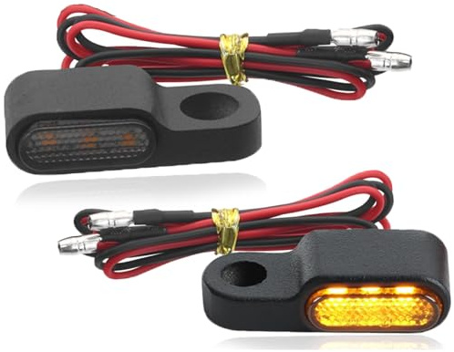 YYUEZHI 2 Pezzi Mini Frecce Led Moto, Indicatori Direzione Led Moto Piccole, 12 V, 3 LED, 3 W, Alluminio, Impermeabile, Frecce Universali Per Cruiser Chopper Scooter Quad (Nero)