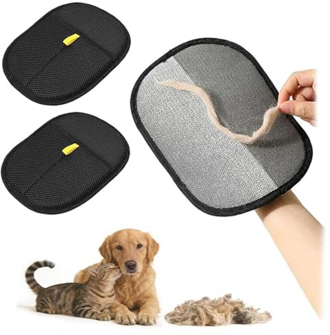 AYZDJ Lot de 2 Gants d'épilation Double Face pour Animaux de Compagnie, Chats, Chiens, Gants d'épilation Statique, Rouleau Anti-Peluches réutilisables pour Meubles, canapé, lit, Tapis, vêtements, lit