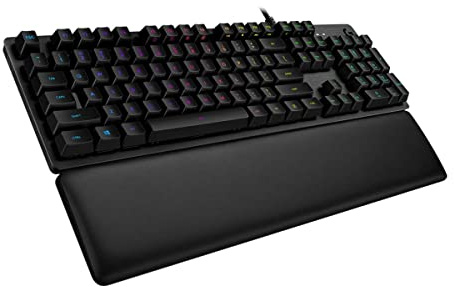 Logitech G513 mechanische Gaming-Tastatur, GX-Brown Taktile Switches, RGB-Beleuchtung, USB-Durchschleife, Handballenauflage mit Memory Foam, Aluminium-Gehäuse, Französisches AZERTY-Layout, Schwarz