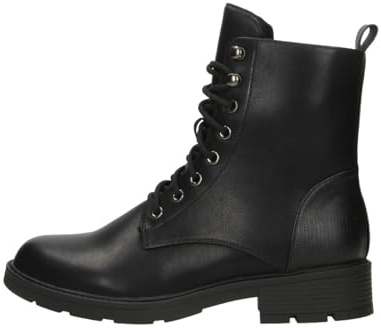Fitters Footwear That Fits Donne Stivaletto Elena PU Stivali da Biker con Lacci (45 EU, Nera)
