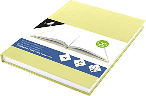 Kangaro KTC K-5351 Carnet de croquis vierge A5 avec couverture rigide jaune pastel, 80 feuilles, papier blanc 100 g sans acide