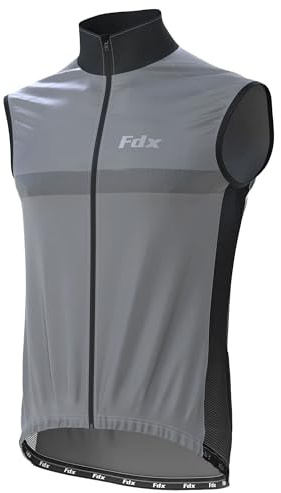 FDX Women’s Cycling Gilet, Waterproof, Breathable, High Visibility 360 Reflective Biking Vest, Lightweight, Windproof Sleeveless Jacket for MTB, Hiking, Bike Riding, Bicycle Rain Top(Silver-S)