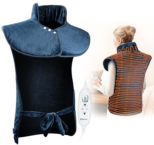 Olycism Almohadilla Térmica Eléctrica para Espalda Hombros y Cuello con Apagado Automático Almohadilla Térmica 60x100 cm 10 niveles Temperatura 9 Ajustes de Tiempo Lavable a Máquina hasta 40 °C