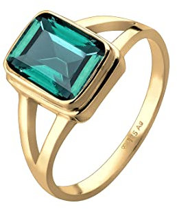 Elli Ring Damen Solitär Quarz Edelstein in 925 Sterling Silber