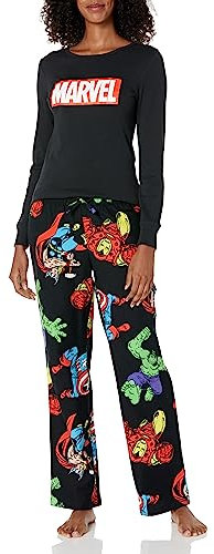 Amazon Essentials Disney | Marvel | Star Wars Damen Schlafanzug-Schlaf-Sets Flanell, Marvel Avengers - Womens Flannel, S