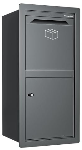 Larino - Caja para paquetes empotrada en color gris grafito