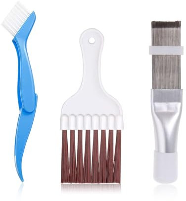 VIVIIHOO Peine de Rejilla de 3 Piezas - Cepillo Limpiador para Aire Acondicionado, Bomba de Calor y Secadora - Limpieza de Rejillas y Cepillos