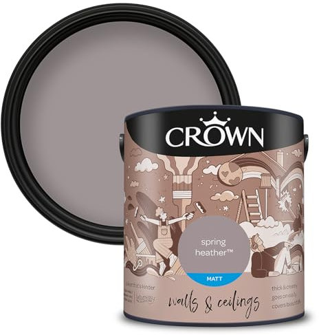 Crown Walls & Ceilings Matt Emulsion Paint, Size 2.5L, Spring Heather