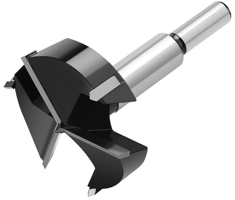 hsawbit 40mm forstner drill bit, Triple-Flute Carbide Tipped Forstner Bit Hole Cutter for Hard Wood, Woodworking Hinge Cutter Hinge Drill Bit