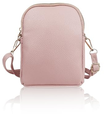 Energather Damen-Umhängetaschen, Kleine Handtasche aus PU Leder für Frauen und Mädchen, Handytasche mit Geldbörse zum Umhängen mit Handy und einstellbarem Trageriemen für Shoppen, Verabredungen(rosa)