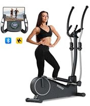 TODO 2 in 1 Crosstrainer für Zuhause mit App, Ultraleiser Magnetischer Ellipsentrainer mit 32 Widerstandsstufen, Pulssensor, Handy-und Flaschenhalter, LCD Monitor, Aerobic Elliptical Stepper