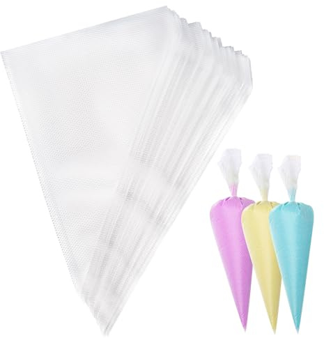 Carehabi Mangas Pasteleras Desechables, 100pcs Bolsas de Pastelería Mangas, Mangas pasteleras Grandes para Galletas, Fondant, Chocolate, Tartas, Cupcakes y Dulces